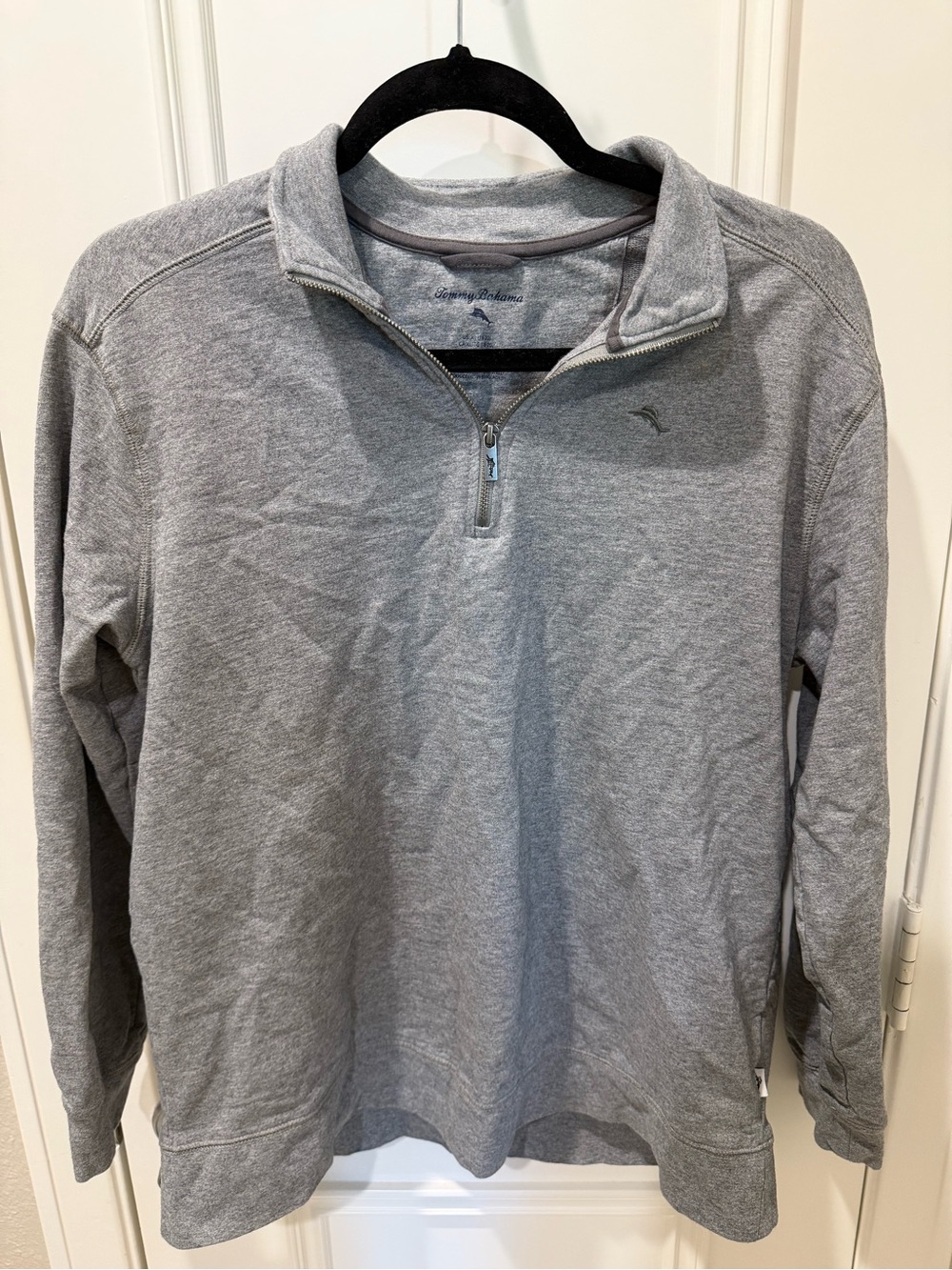 Tommy Bahama Quarter Zip Pullover Gray Preppy Golf Men’s XL